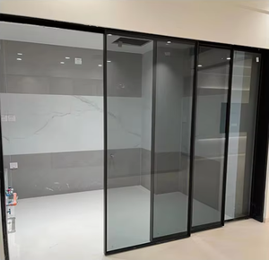 Modern Design Sliding Patio Door System Exterior Flush Aluminum Alloy Double Glazing Tempered Glass Waterproof Kitchen Door