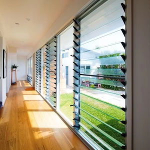 AS2047 Customized Aluminum Glass Louver Window with Mesh Thermal Break Louver Window for Bathrooms Villa Apartment