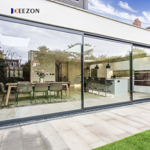 As2047 Australian Windows and Door Double Glazed Stacker Doors Commercial Exterior Patio Stacking Balcony Aluminum Sliding Doors