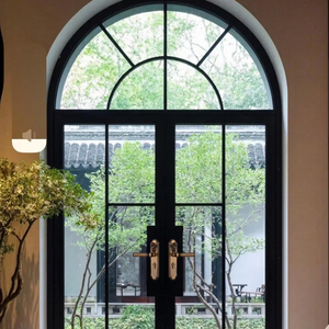 Factory Custom Aluminum Alloy Single & Double French Hinged Casement Door Swing Type Anti-Theft Feature for Bathroom Entry Use