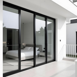 Aluminum Slim Profile Interior Door Waterproof Warm Edge Spacer Sliding Door For Apartment Project Large Sliding Patio Doors