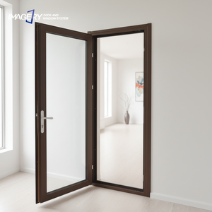 Thermal Break Aluminum Swing Door Stainless Steel Security Mesh Double Tempered Glass Soundproof Heat Insulation Windproof