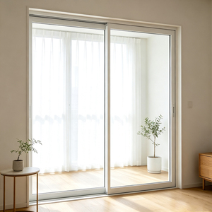 Dustproof Soundproof Slim Frame Aluminum Glass Sliding Door
