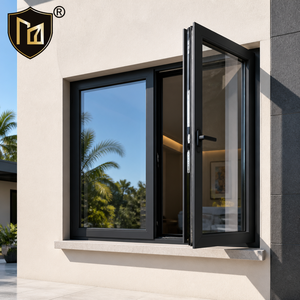 Hurricane Impact Outward Open Aluminum Casement Window Thermal Break Double Glazed NFRC CE AS2047 Modern Villa Exterior OEM