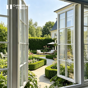 Modern Wood Windows French Window Triple Glazed Argon Fill