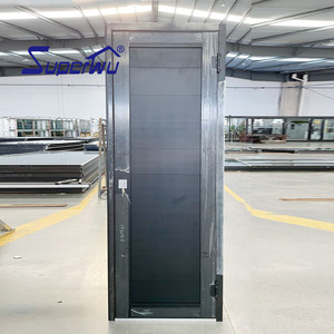 Superhouse NFRC/FPA Hurricane Proof Impact Rated Aluminum Swing Door Aluminium Plate Door Customized Color Hinged Door