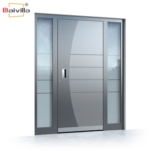 Custom Villa Exterior Entrance Security Door Smart Lock Password Electronic Front Entry Aluminum Alloy Glass Fire Prevention