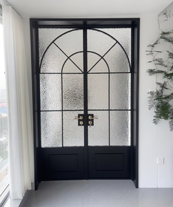 Custom Premium Aluminum French Double Doors Minimalist Modern Design Thermal Insulation Soundproof for Apartment & Hotel Use