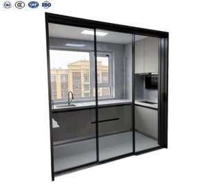 Modern Minimalist Aluminum Partition Door with Glass Fiberglass Soundproof for Interior Kitchen Bedroom Hotel & Residential Use