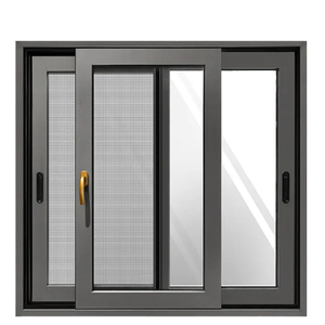 Modern Design Simple Custom Residential House Window Aluminum Double Glazed Sliding Windows with Mosquito Net / Invisible Screen