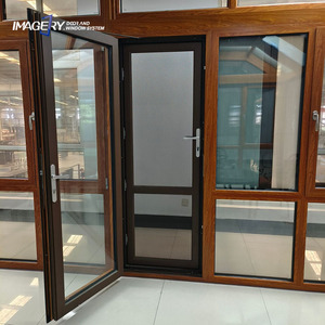 Thermal Break Aluminium Casement Door Soundproof Glass Swing with Screen for Hotel Apartment Project