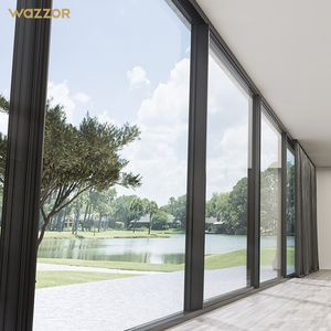 Wazzor Modern Double Glazed Aluminium Frame Slide House Windows Aluminum Sliding Door Factory Competitive Price for Australian