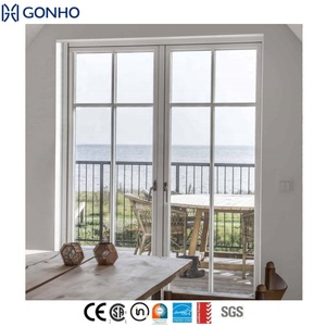 Aluminum Durable Interior Casement Doors Exterior Security Entrance Glass Door