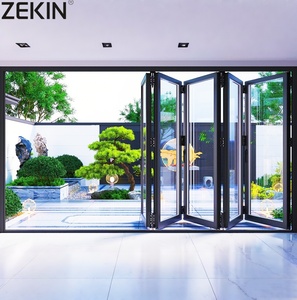 Customized Balcony Sliding Folding Doors with Blinds