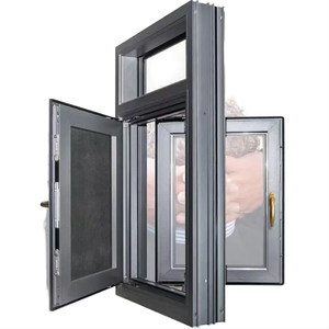 Aluminum Alloy Horizontal Swing Window with Tempered Glass Soundproof