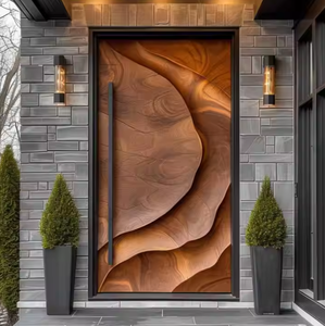 Luxury 3D Design Carved Cast Aluminum Entrance Front Door