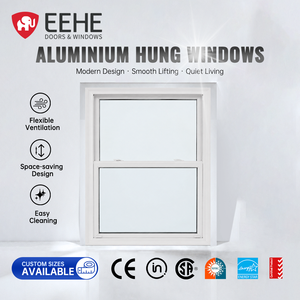 EEHE Aluminum up Down Sliding Window NFRC Certified Soundproof Waterproof Aluminum Single Hung Window