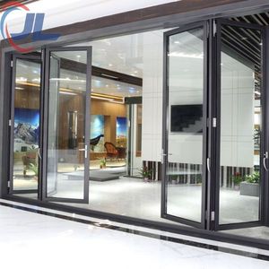 Nfrc Outdoor Hurricane Proof Patio Impact 4 Tracks Large Glass Exterior Balcony Thermal Break Aluminum Sliding Doors