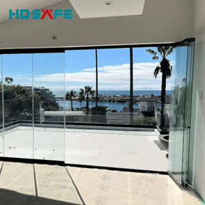 Factory Custom Slim Frame Aluminum Bifold Door Panoramic Folding Glass Door For Balcony, Patio & Sunroom