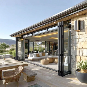 NFRC Thermal Break Aluminum Folding Door Large Folding Patio Doors