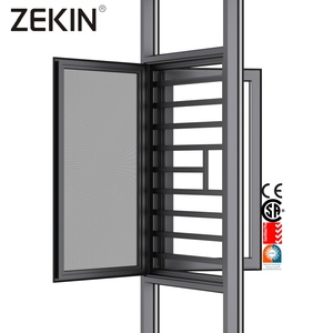 ZEKIN Customized Double Glazed Tempered Aluminium Glass Casement Windows Modern Swing Louver for Living Room Thermal Break