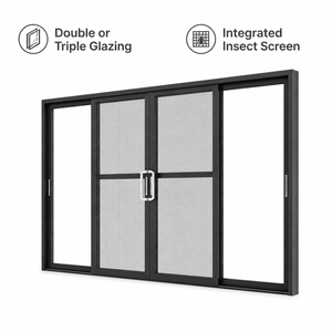 Custom Aluminum Sliding Door With Fly Screen
