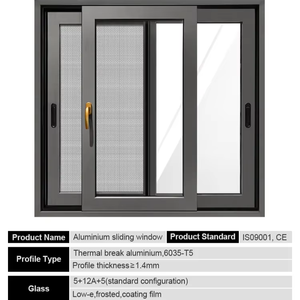 Wholesale Custom Ventilation Glass Courtyard Window Aluminum Sliding Window System