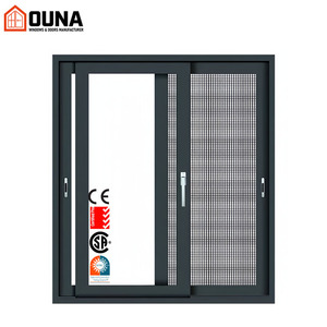 OUNA Aluminium Windows Doors House Exterior Aluminum Sliding Windows Hurricane Impact Proof Double Glazed Thermal Break Windows