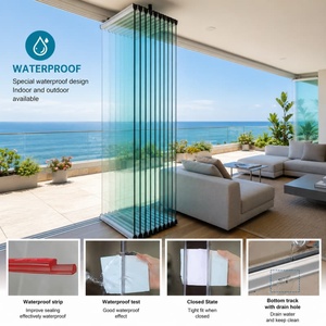 Full View Exterior Folding Bi-Fold Sliding Glass Balcony Window System