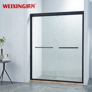 Factory Direct Custom Aluminum Alloy Hotel Home Bathroom Tempered Glass Framed Double Sliding Shower Door