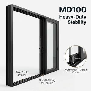Triple Glazed Four Panel Sliding Door Four Track Thermal Insulated