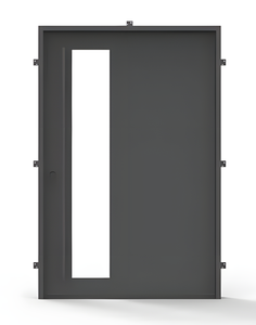 Waterproof Commercial Aluminium Shop Front Glazing Swing Door Chinese Design Style Stainless Steel Finish Exterior Application