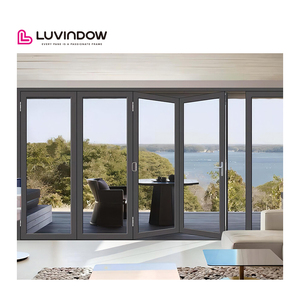Aluminum Folding Glass Door Entry Door/glass Door/door Laminated Glass Accordion Doors Hurricane Bifold Sliding Door