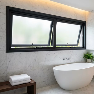Small Frosted Glass Aluminium Awning Window for Bathroom Privacy