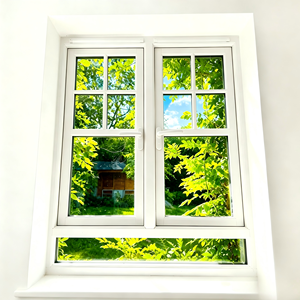 Tilt and Turn Aluminum System Window Thermal Triple Panel Fixed Center Ventilation Anthracite