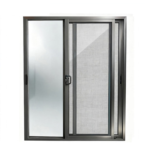 Low Price Aluminum Profile Glass Window Mosquito Net Aluminum Sliding Window Fly Proof Bedroom Horizontal Window