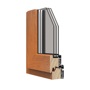 Aluminum Wood Composite Frame Triple Glazed Window