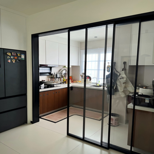Kitchen Aluminum Sliding Door Oil Proof Easy Clean