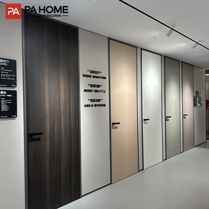 Slim Indoor Aluminium Profile Wooden Guest Room Doors