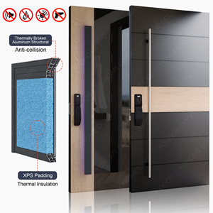 European Standard Big House Door Entry Main Security Door for Apartment Aluminum Clad Wood Entry Modern Doors for House