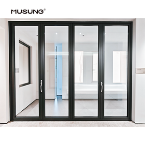 Seaside Hotel Hurricane Proof Aluminum Exterior Balcony Patio Soundproof Glass Garden Folding Doors