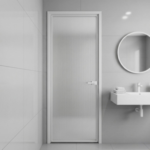 Minimalist Matte White Slim Aluminum Glass Door
