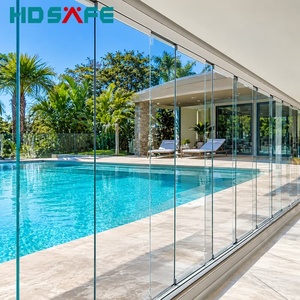 Modern Folding Door Glass Accordion Bi-fold With Folding Screen For Interior Aluminum Patio Villas Sunroom Partition Glass Door