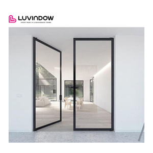 Modern Style Frameless Aluminum Bathroom Swing Casement Door Entry Door