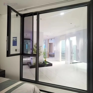 Fuson Soundproof Energy Saving Thermal Break Tempered Glass Aluminum Casement Windows