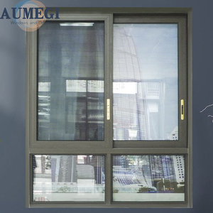 Aumegi Double Glazing Aluminum Glass Sliding Window Green Color