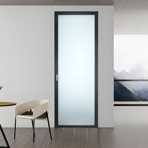 DERCHI Aluminum Bathroom Door With Privacy Frosted Glass Modern Simple Design Soundproof Door