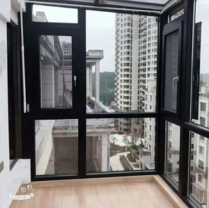 Fuson Nfrc Certificated Energy-Efficient Window Hurricane Impact Aluminum Wood Composite Frame Casement Windows With Crank
