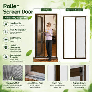 Retractable Pleated Insect Screen Door