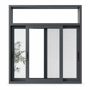 Custom Dark Gray Aluminum Sliding Windows